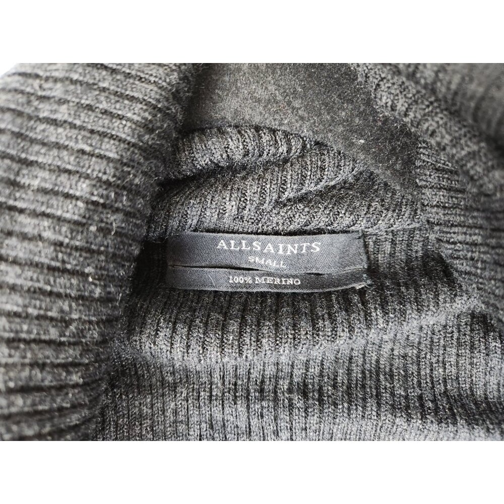 AllSaints‎ Women's Sweater Size Small 100% Merino Wool Open Front Cardigan Black - Picture 5 of 13